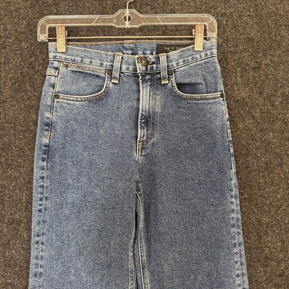 rag & bone Jeans Womens 24 Blue High Waist Flared Leg Stretch Denim Made in USA - Picture 2 of 11